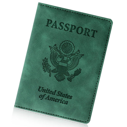 Passport Holder for Travel Essentials, RFID Blocking Passport Cover Wallet Card Case for Women and Men, PU Leather, Black