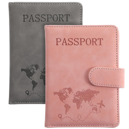 2 Pack Passport Holder for Travel, Passport Wallet Cover Case Waterproof RFID Blocking Passport Holder with Pen Holder Travel Must Haves Accessories, Passport Book Holders for Women and Men