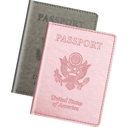 Herain Passport Holder for Travel Essentials, 2 Pcs Passport Holder Cover Wallet Case Travel Gifts Women Men Family, RFID Passports Book Card Holders Travels Cruise Accessories Must Haves