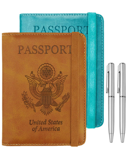 WALNEW Passport Holder for Travel, RFID Blocking Passport Wallet & Cover