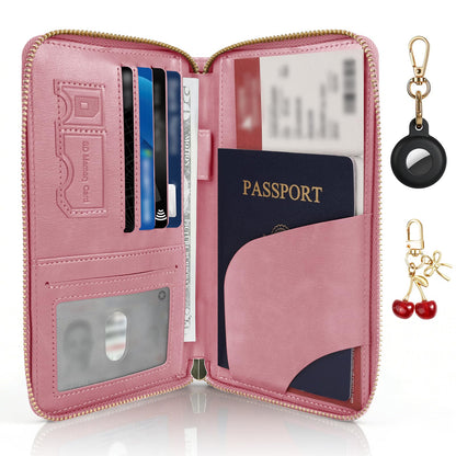RFID Passport Wallet for Women, Passport Holder for Travel, Green