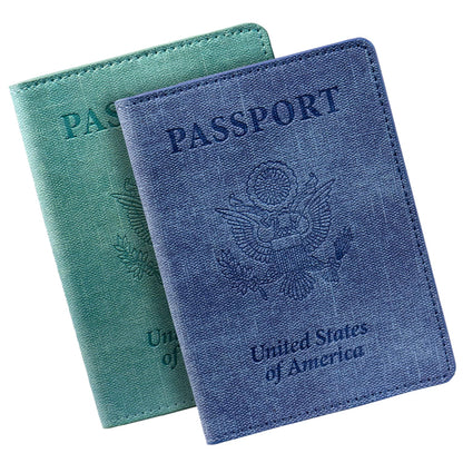 2 Pack Passport Cover With Card Slots RFID Blocking-White&Black