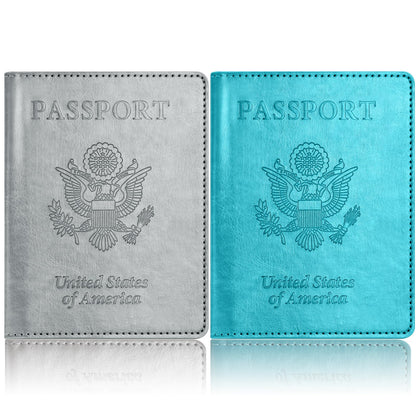 Eoehro Passport Holder for Travel Essentials-2Pack, Passport Wallet Cover Case for Travel Must Haves Accessories,Passport Book Holders for Women and Men