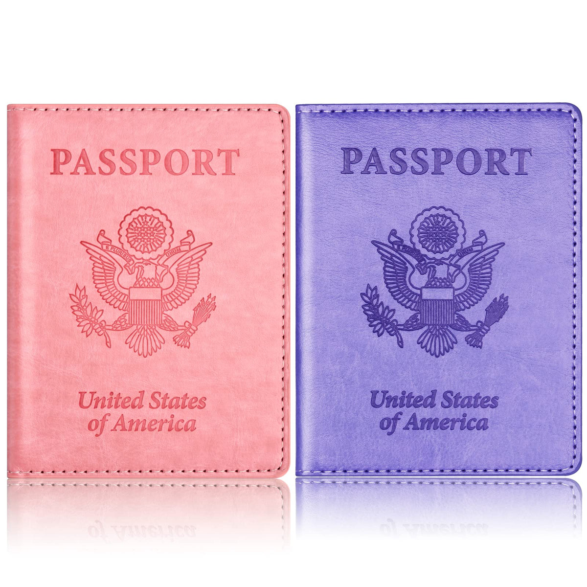 Eoehro Passport Holder for Travel Essentials-2Pack, Passport Wallet Cover Case for Travel Must Haves Accessories,Passport Book Holders for Women and Men