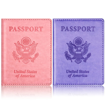 Eoehro Passport Holder for Travel Essentials-2Pack, Passport Wallet Cover Case for Travel Must Haves Accessories,Passport Book Holders for Women and Men