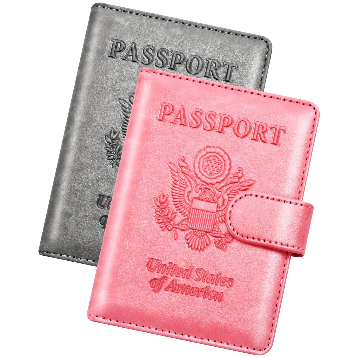 Herain Passport Holder for Travel Essentials, 2 Pcs Passport Holder Cover Wallet Case Travel Gifts Women Men Family, RFID Passports Book Card Holders Travels Cruise Accessories Must Haves