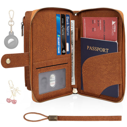 RFID Passport Wallet for Women, Passport Holder for Travel, Green