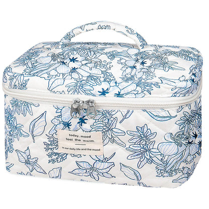 Gosect Large Makeup Bag, Cute Cosmetic Bag for Women Girls, Floral Coquette Aesthetic Toiletry Bag, Travel Make Up Organizer Bag (BDLH)