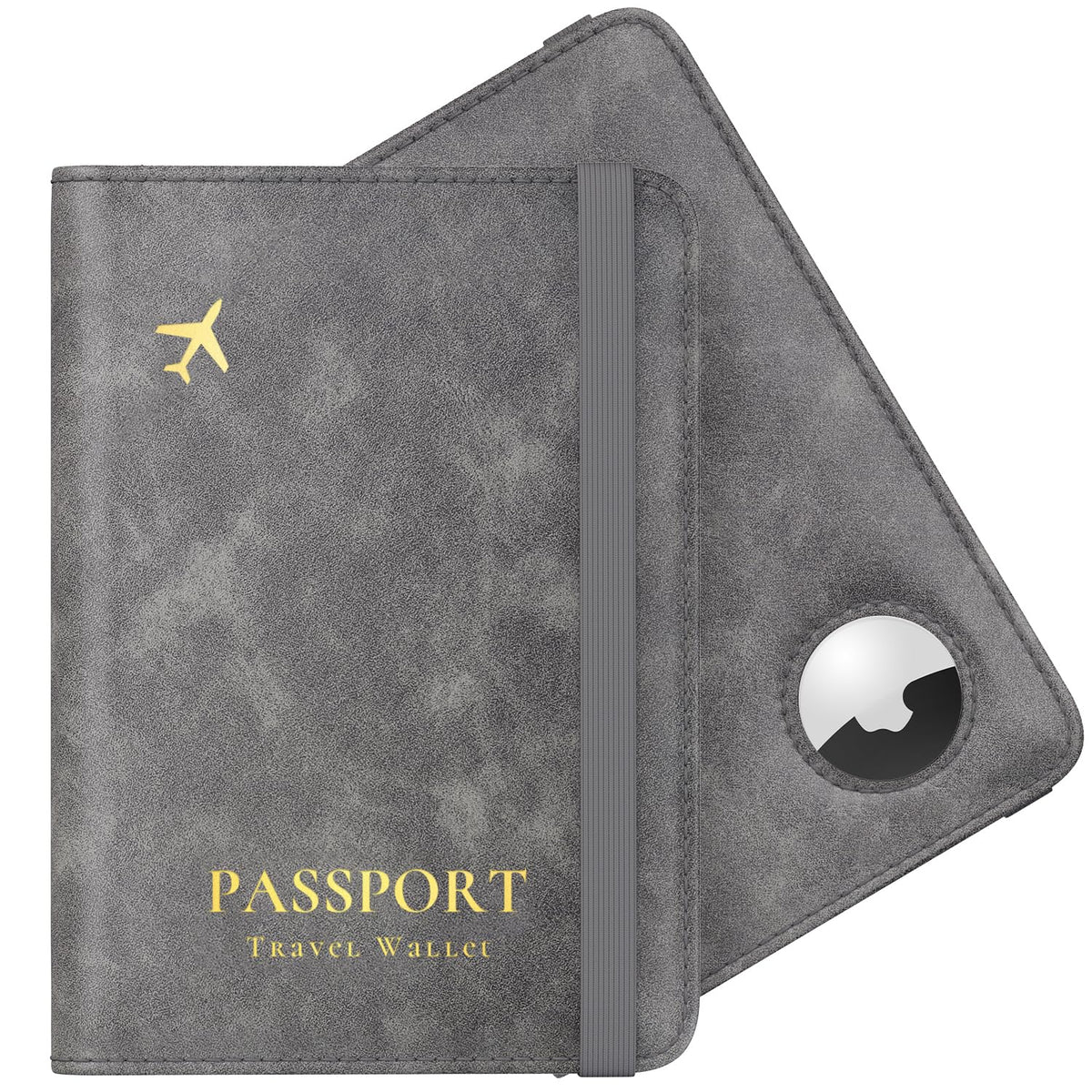 Stouchi Passport Holder with AirTag – Slim RFID Travel Wallet
