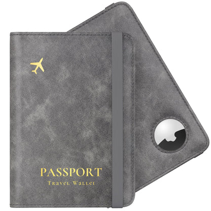 Stouchi Passport Holder with AirTag – Slim RFID Travel Wallet