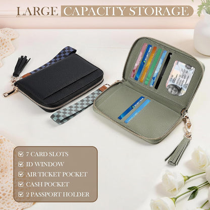 RFID Passport Wallet for Women, Passport Holder for Travel, Green