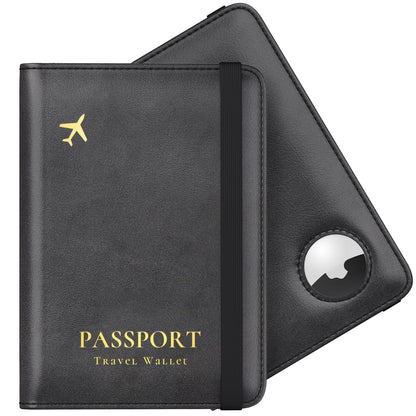 Stouchi Passport Holder with AirTag – Slim RFID Travel Wallet