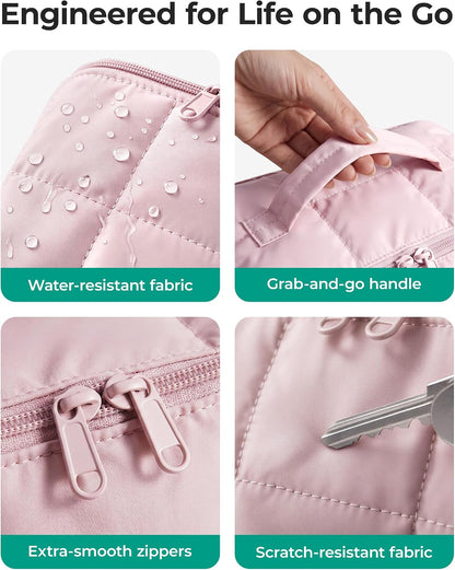 BAGSMART Easy-Access Makeup Bag, Water-Resistant Travel Toiletry Organizer