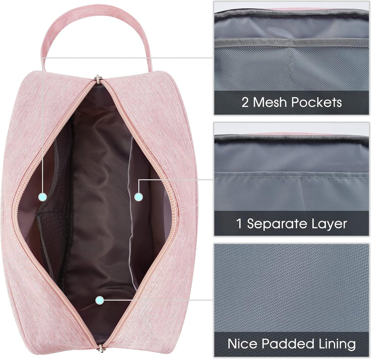 Narwey Travel Toiletry Bag for Women, Dopp Kit Men, Bathroom, Medicine Bag