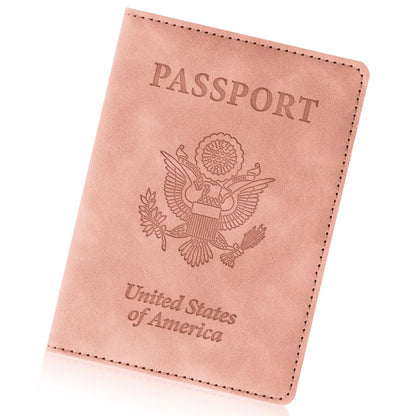 Passport Holder for Travel Essentials, RFID Blocking Passport Cover Wallet Card Case for Women and Men, PU Leather, Black