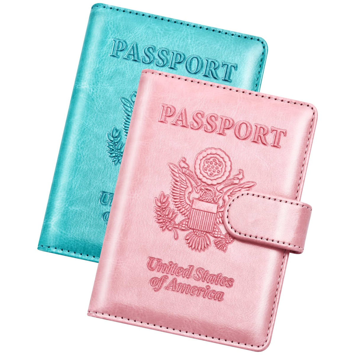 Herain Passport Holder for Travel Essentials, 2 Pcs Passport Holder Cover Wallet Case Travel Gifts Women Men Family, RFID Passports Book Card Holders Travels Cruise Accessories Must Haves