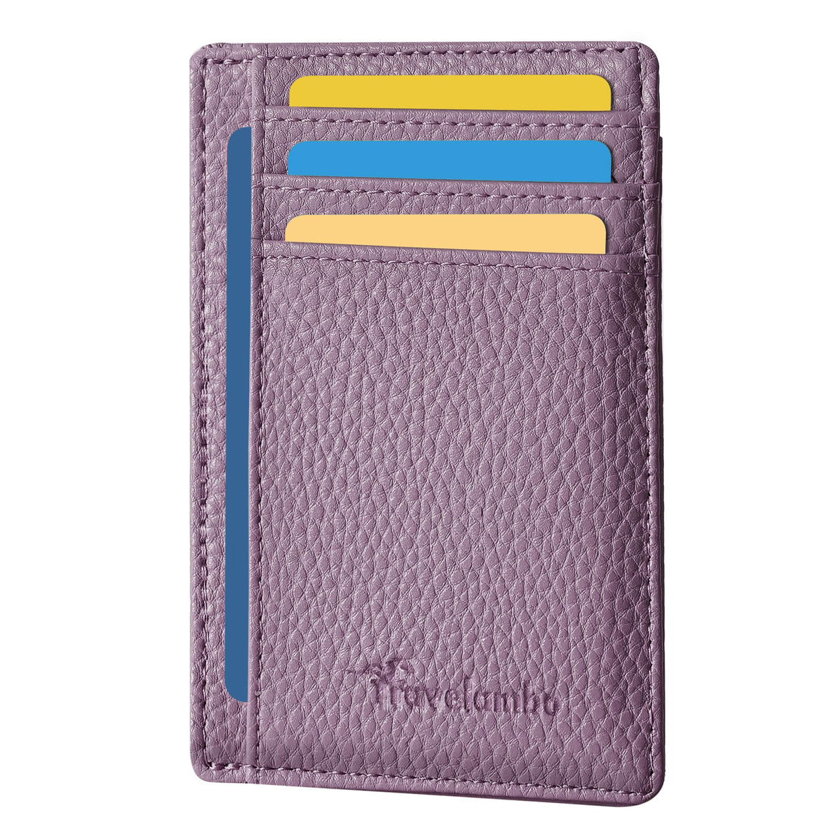 Travelambo Slim Wallet Front Pocket Minimalist Leather RFID Blocking Medium Size