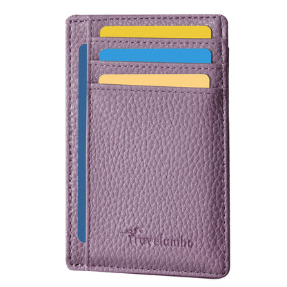 Travelambo Slim Wallet Front Pocket Minimalist Leather RFID Blocking Medium Size