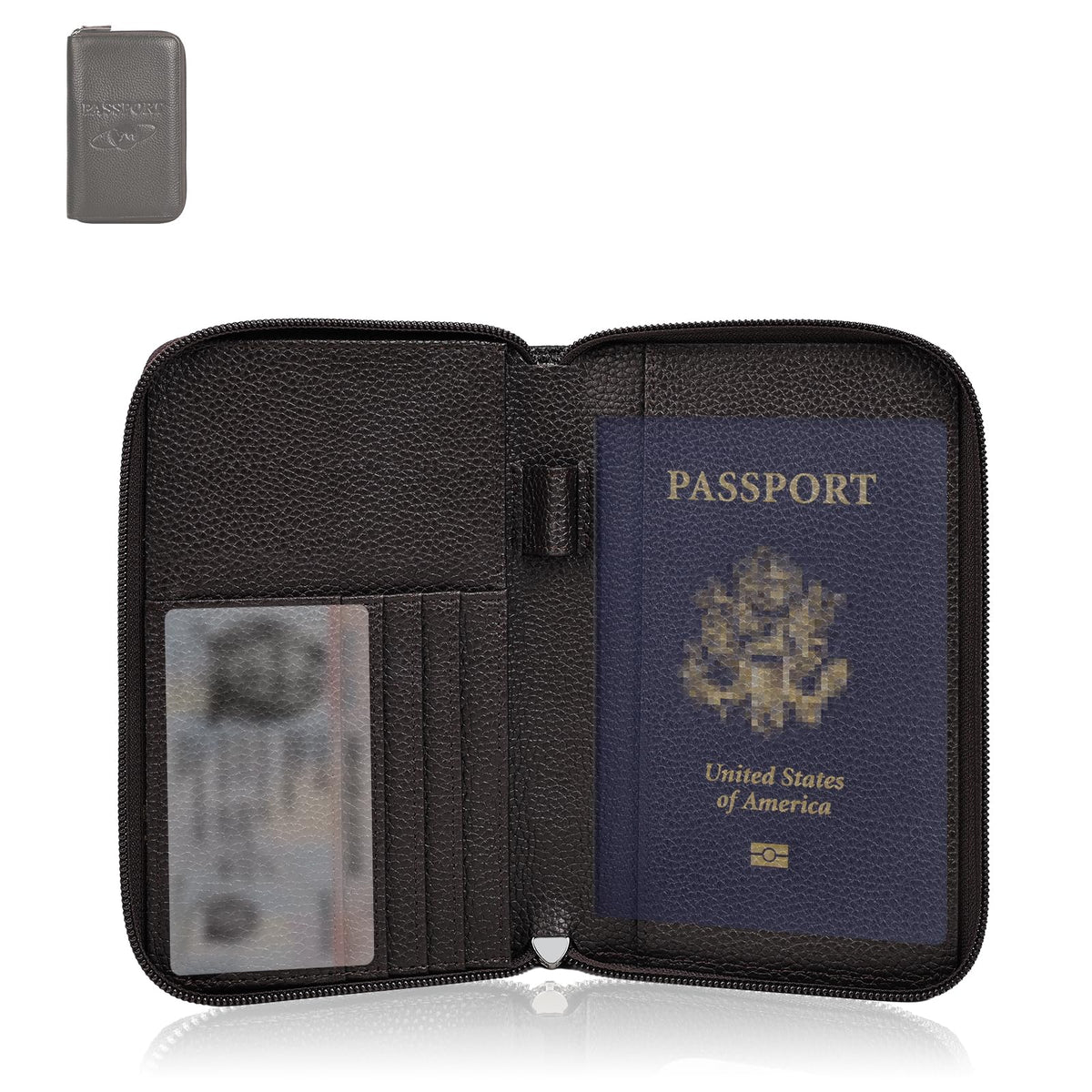 RFID Passport Wallet for Women, Passport Holder for Travel, Green