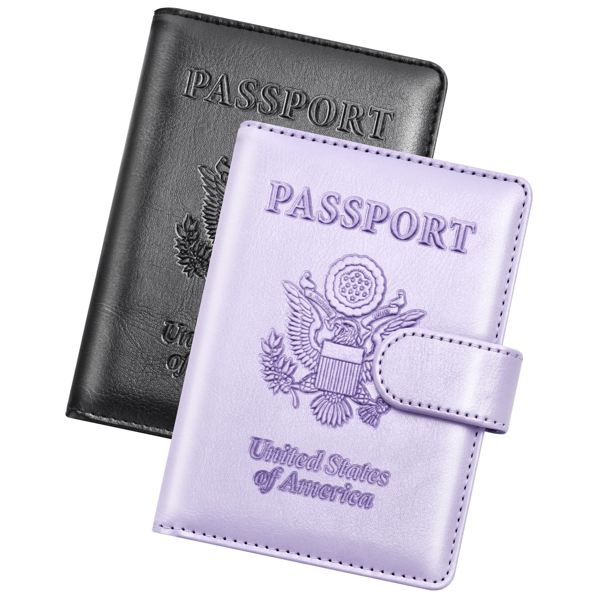 Herain Passport Holder for Travel Essentials, 2 Pcs Passport Holder Cover Wallet Case Travel Gifts Women Men Family, RFID Passports Book Card Holders Travels Cruise Accessories Must Haves