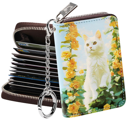 FurArt Zipper Wallet Women RFID Credit Card Holder keychain Wallet