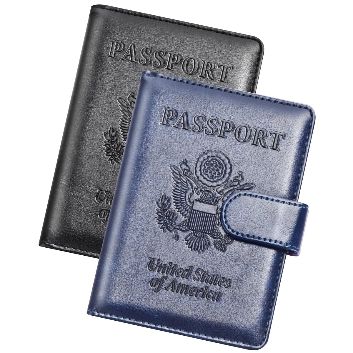 Herain Passport Holder for Travel Essentials, 2 Pcs Passport Holder Cover Wallet Case Travel Gifts Women Men Family, RFID Passports Book Card Holders Travels Cruise Accessories Must Haves