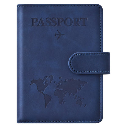 Eoehro Passport Holder for Travel Essentials, Passport Wallet Cover Case for Travel Must Haves Accessories,Passport Book Holders for Women and Men(dark blue)