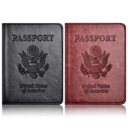 Eoehro Passport Holder for Travel Essentials-2Pack, Passport Wallet Cover Case for Travel Must Haves Accessories,Passport Book Holders for Women and Men