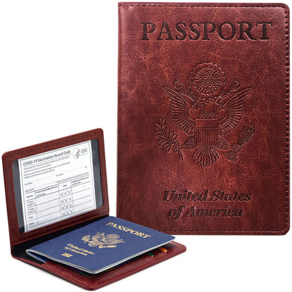 Passport Holder Wallet Cover Case RFID Blocking Slot Travel Accessories