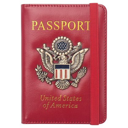 Coowayze Passport Holder for Men Women RFID Blocking US Passport Cover Case, Waterproof Leather Passport Book Protector with Vaccine Card Slot Travel Document Organizer