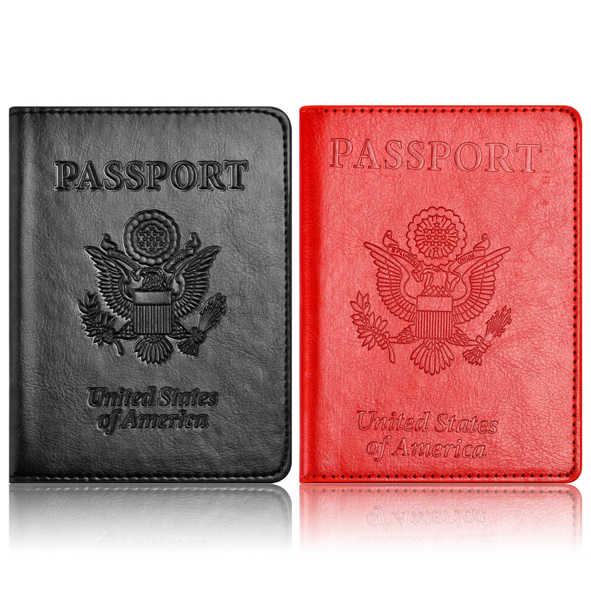Eoehro Passport Holder for Travel Essentials-2Pack, Passport Wallet Cover Case for Travel Must Haves Accessories,Passport Book Holders for Women and Men