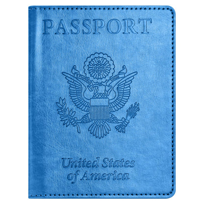 Eoehro Passport Holder for Travel Essentials, Passport Wallet Cover Case for Travel Must Haves Accessories,Passport Book Holders for Women and Men(dark blue)